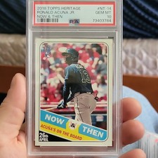 graded sports card psa 10 2018 topps heritage ronald acuna jr rookie nt-14