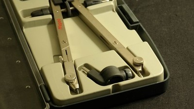 Vintage Rotring Masterbow Kompass mit Verlängerungsstange und Original Etui