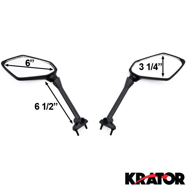 NUEVO Par de espejos retrovisores laterales negros Kawasaki Ninja 650R 400R Z1000 (2009-2014) Foto 2 de 3