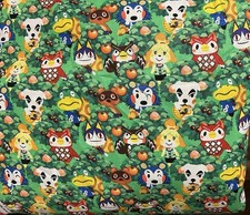 Nintendo - Animal Crossing Cotton Fabric - By The Yard - 36 x 44 -BY THE YARD