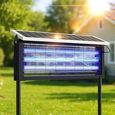 Solar Bug Zapper Outdoor, Wireless Portable Camping Mosquito Zapper 4500V For 35