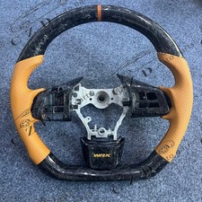 Orange Stripe Carbon Fiber Steering Wheel Fit Subaru Wrx Sti Legacy 2015-2022