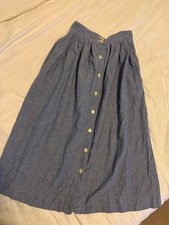 Vintage Chambray Denim Lightweight Button down Skirt Excellent Condition
