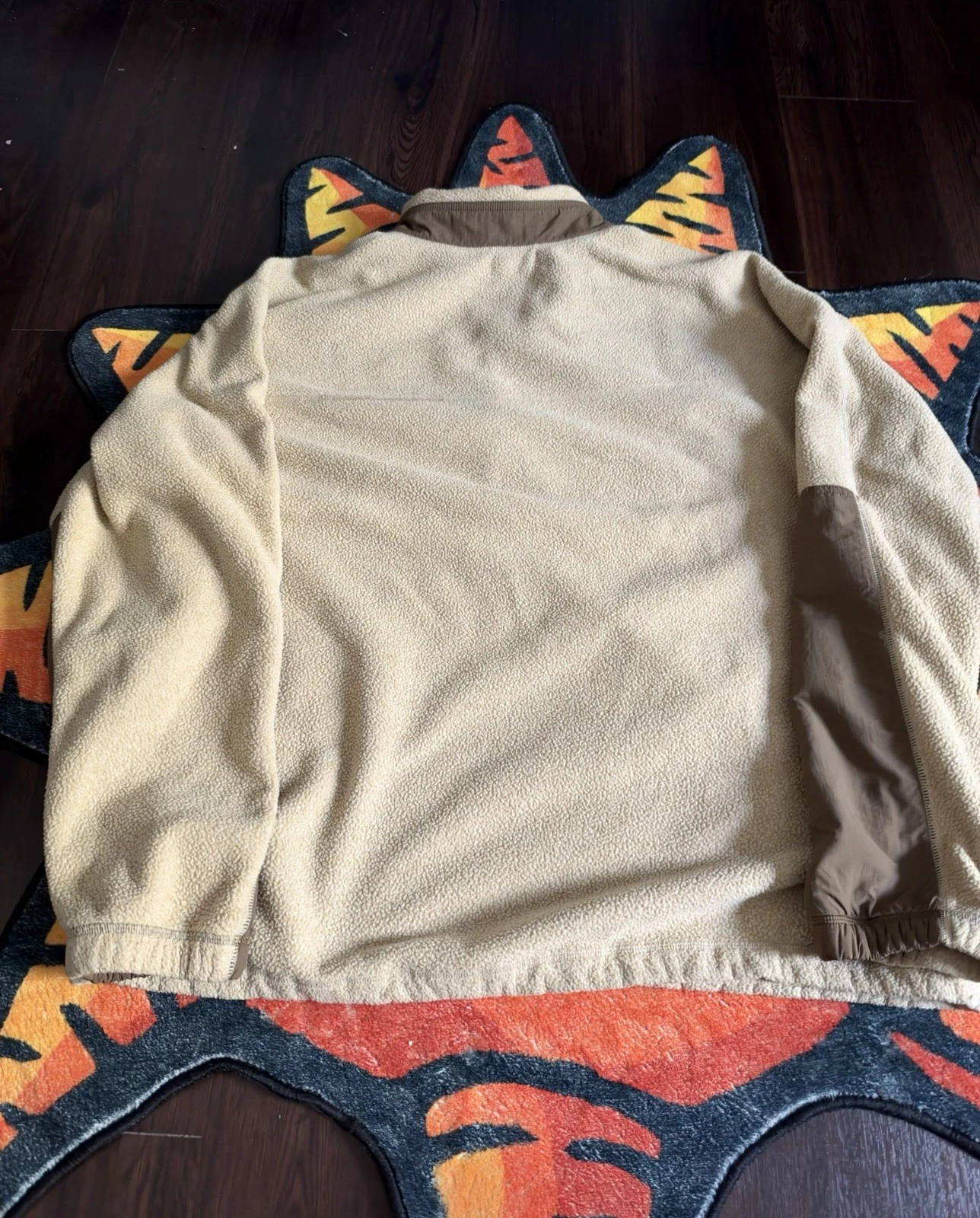 REI Co-op 2000s Fleece Half-Zip Pullover Large Mens Beige/Brown Outdoor Hiking - product detail image 5