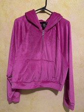 Victoria's Secret Velour Hoodie On Point Full Zip Velvet Plush Hot Pink Large