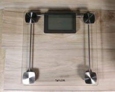 Taylor Digital Display Glass Bathroom Scale 440 LB Capacity Stainless Accents