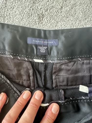 Tommy Hilfiger Women's Pants Size 4 Black Straight Leg Trousers Wool Blend - Foto 3 di 8
