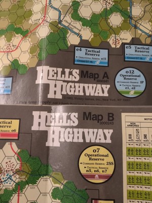 Hell's Highway Board Game Map A And B Only 1983 Victory Games 
