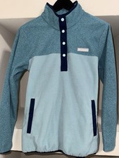 Vintage 90s Columbia Fleece Pullover Snap T - Sz L - Excellent Condition