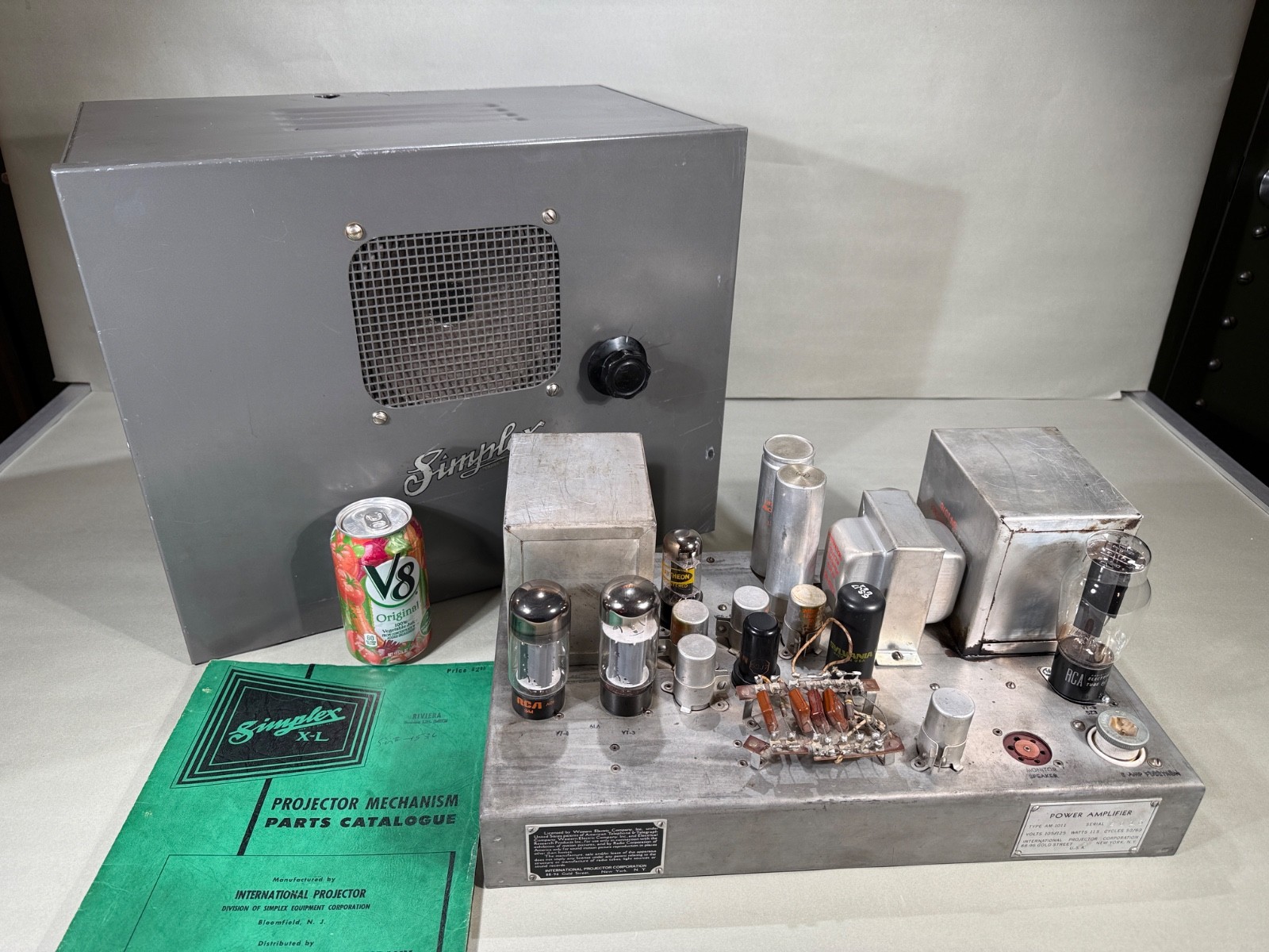 Vintage 1940s IPC AM-1011 Western Electric ERPI Simplex 6L6 Tube Amplifier & Box