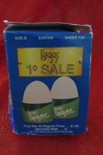 Leggs Size B Regular Box Of 2 Pantyhose Suntan Sheer Toe Vintage New  in box
