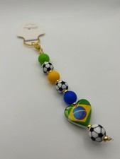 FIFA 2026 World Cup Inspired BRAZIL Soccer Keychain/Purse Clip/Bag Charm