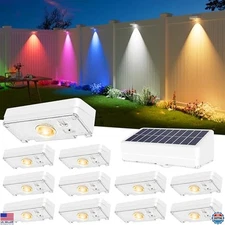 Ultra Bright Solar Fence Lights - 12 Pack, 50LM, 10 Colors, IP65 Waterproof