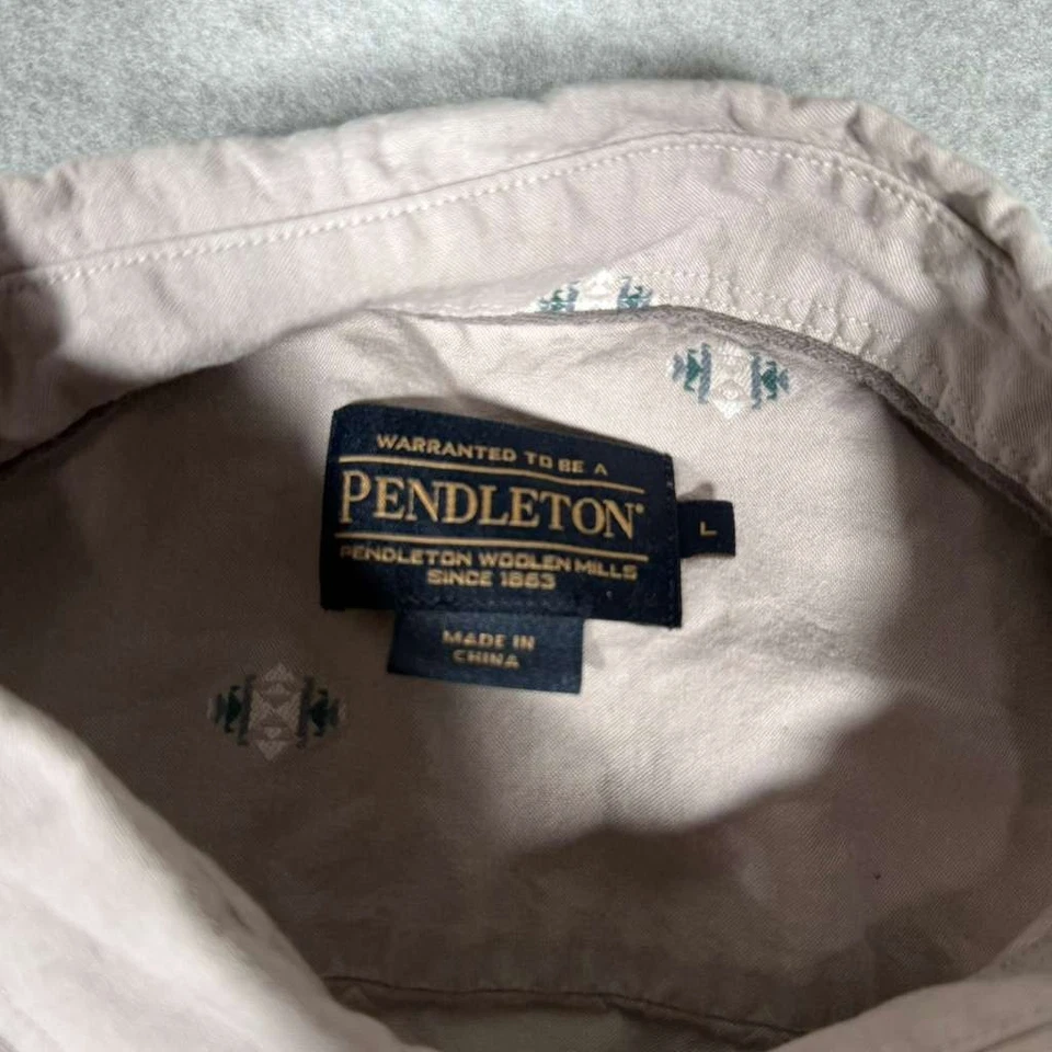 Pendleton Short Sleeve Button Shirt Mens Large Hiking Outdoors Gray - Image 3 of 4