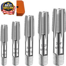 5-Piece NPT Pipe Tap Set, Precision Carbon Steel NPT Tap Set for Clean Accurate
