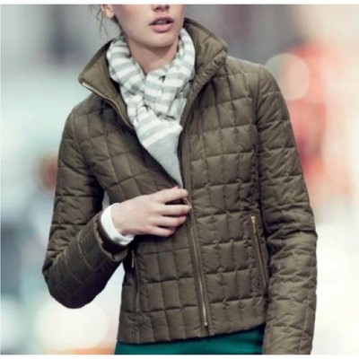 J.Crew Women Jacket Diamond Quilted Down Filled Jacket Full Zip 02534