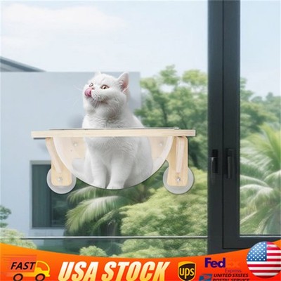 Wall-mounted Cat Clear Space Capsule Kitten Holding House Shelves w/ Suction Cup