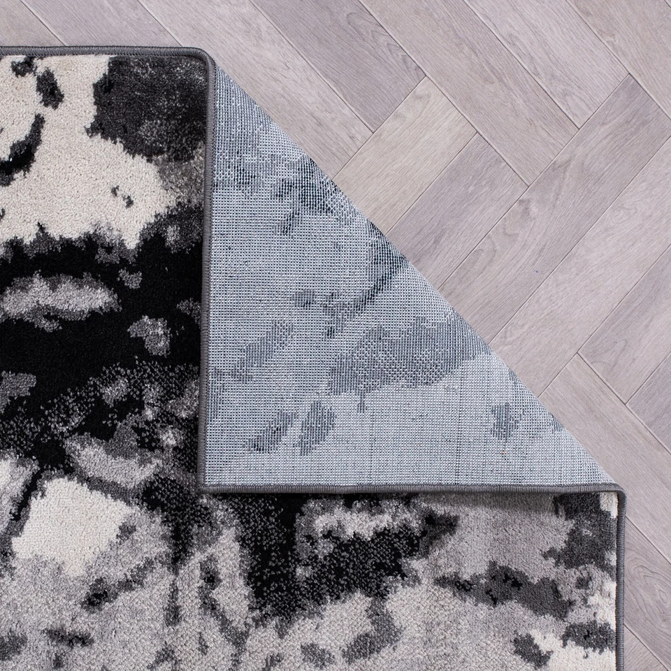 Rugshop Black Rug Contemporary Abstract Circles Carpet Living Room Rugs 8x10 Rug - Image 4 of 4