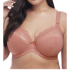 ELOMI Full Figure CHARLEY Stretch Lace Bra EL4382 Rose Gold J Hook Adjustable