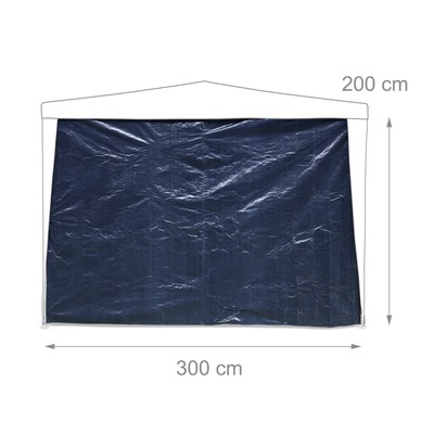 Parois Latérales Tonnelle Relaxdays - Lot De 2 - 2x3m - Avec Fenêtre - Imperméable Gris