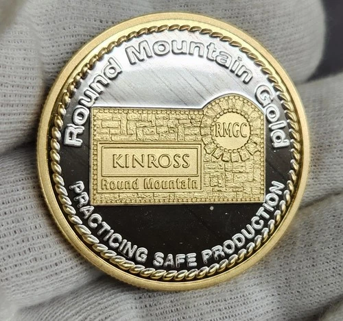 Kinross Round Mountain Gold Gilded Rare Proof 1 Troy Oz .999 Fine Silver Round