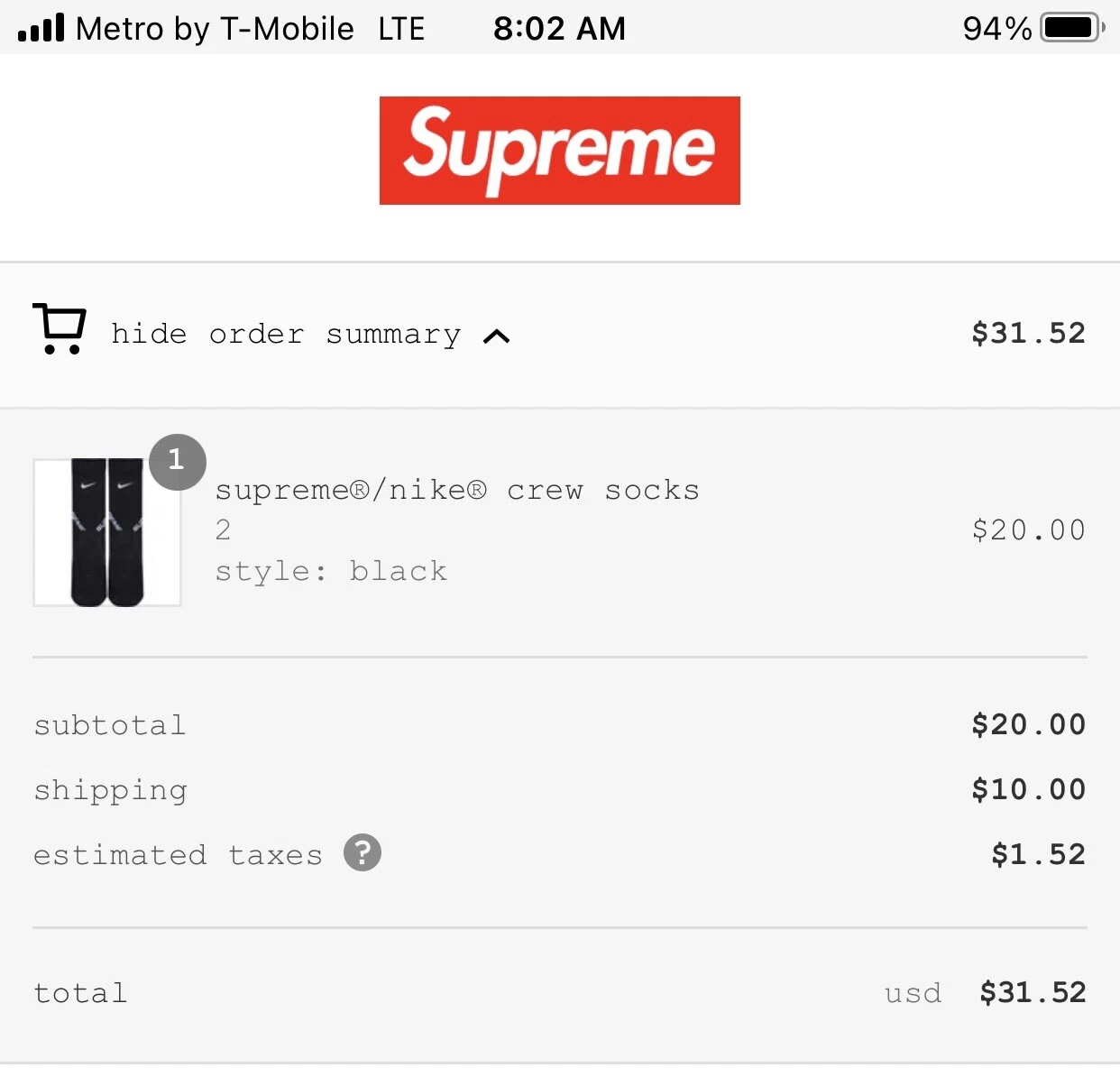 Chaussettes Nike Supreme