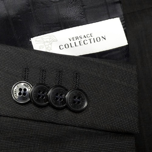 VERSACE Tonal Wool Silk Iridescent Suit Two-Piece 2 Button 46L US 56L IT - Picture 15 of 21
