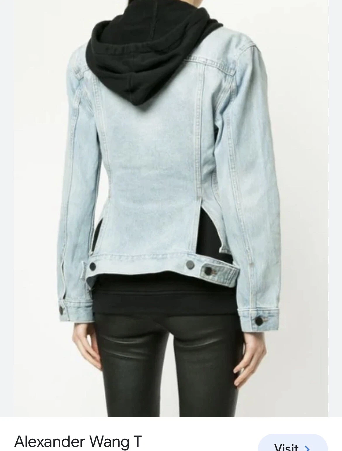 Giacca in denim Alexander Wang con cappuccio incorporata