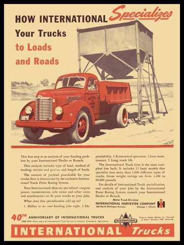 1947 IH International Dump Trucks New Metal Sign: 9x12" - Free Shipping - 第 1/1 張圖片