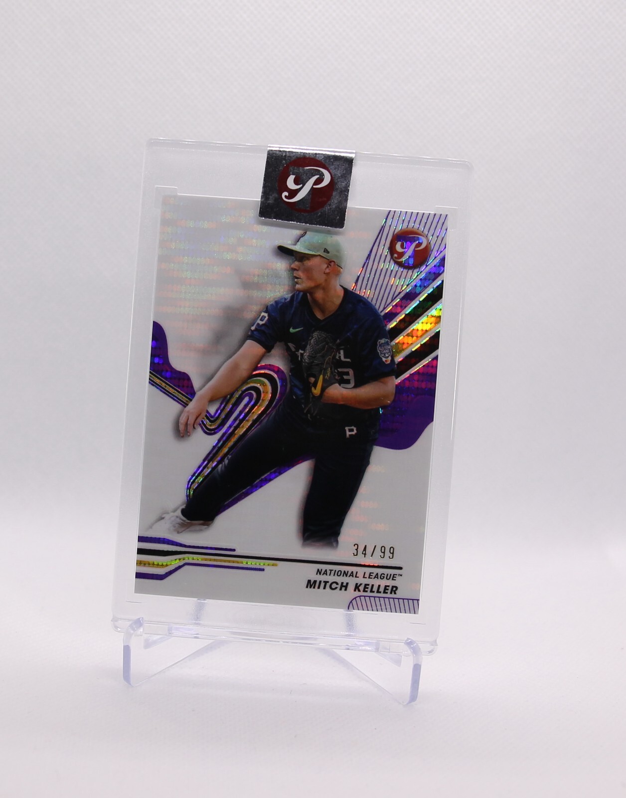 2024 Topps Pristine Mitch Keller Purple Pulsar Refractor Encased /99