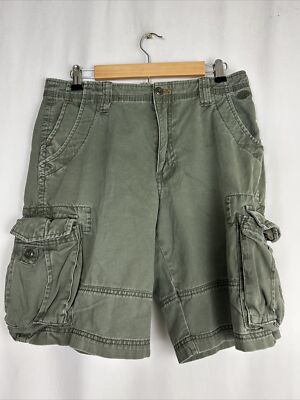 timberland mens 32x10 army green cargo shorts cotton