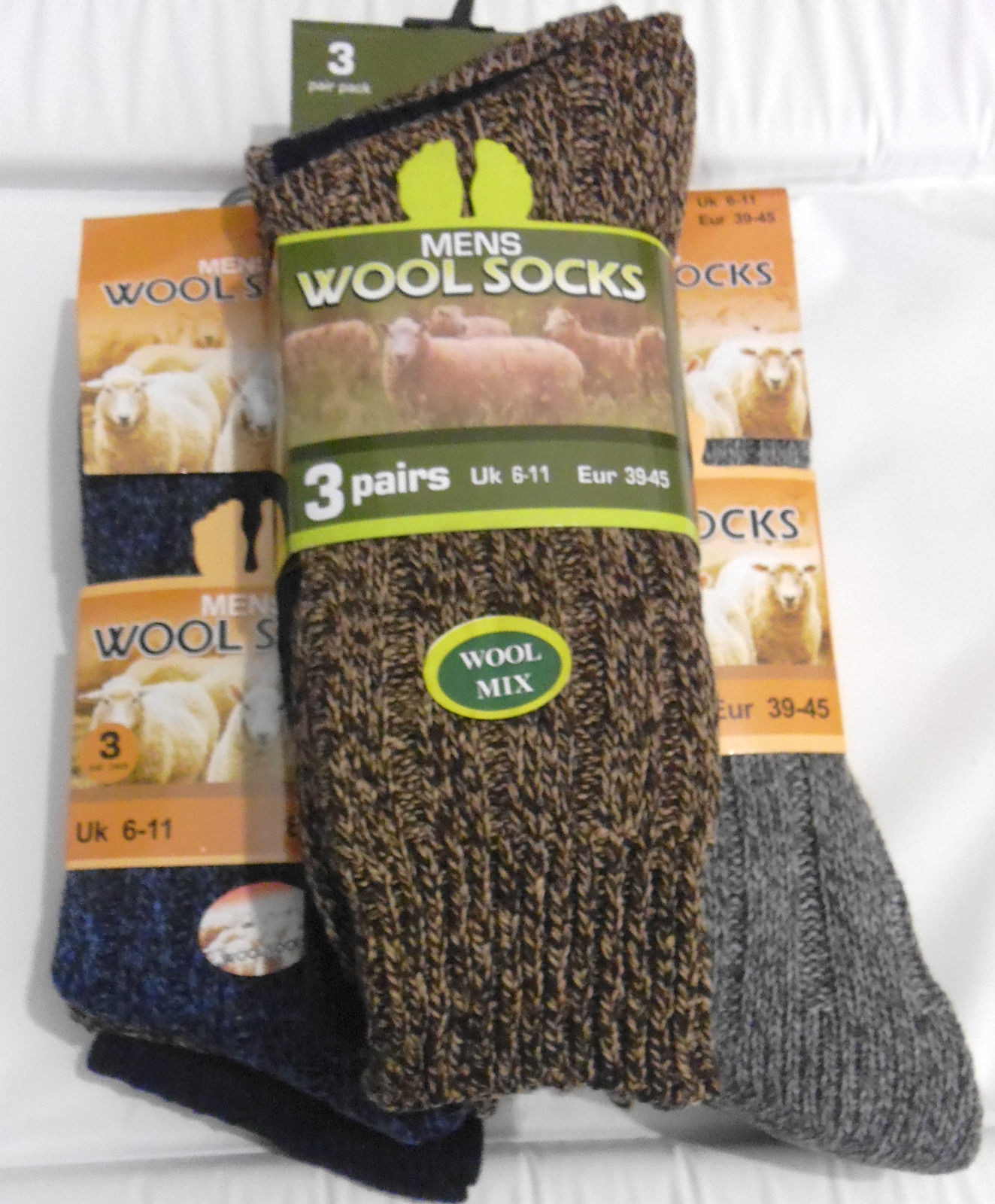 TWELVE 12 PAIR LONG THICK WOOL THERMAL WINTER WARM WALKING HIKING SKI