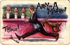 PC FREEMASONRY, HUMOR, ARE YOU A MASON, Vintage Postcard (b56217)