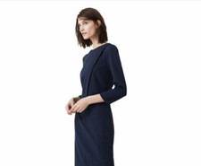 Mango Crepe Dress Navy UK 8 LN011 CC 07