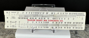 Vintage Traxler Ready Mix Concrete Co. Arthur, IL Concrete Calculator Slide Rule