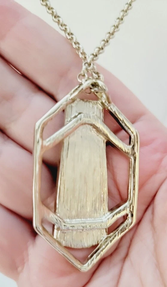 Collar largo colgante de pedrería de vidrio sodalita mercado negro de la Casa Blanca 36" L Foto 3 de 4