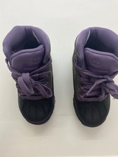 Timberland Girls Euro Hiker Shell Toe Boots Purple Gray Satin Resistant Sz US 8