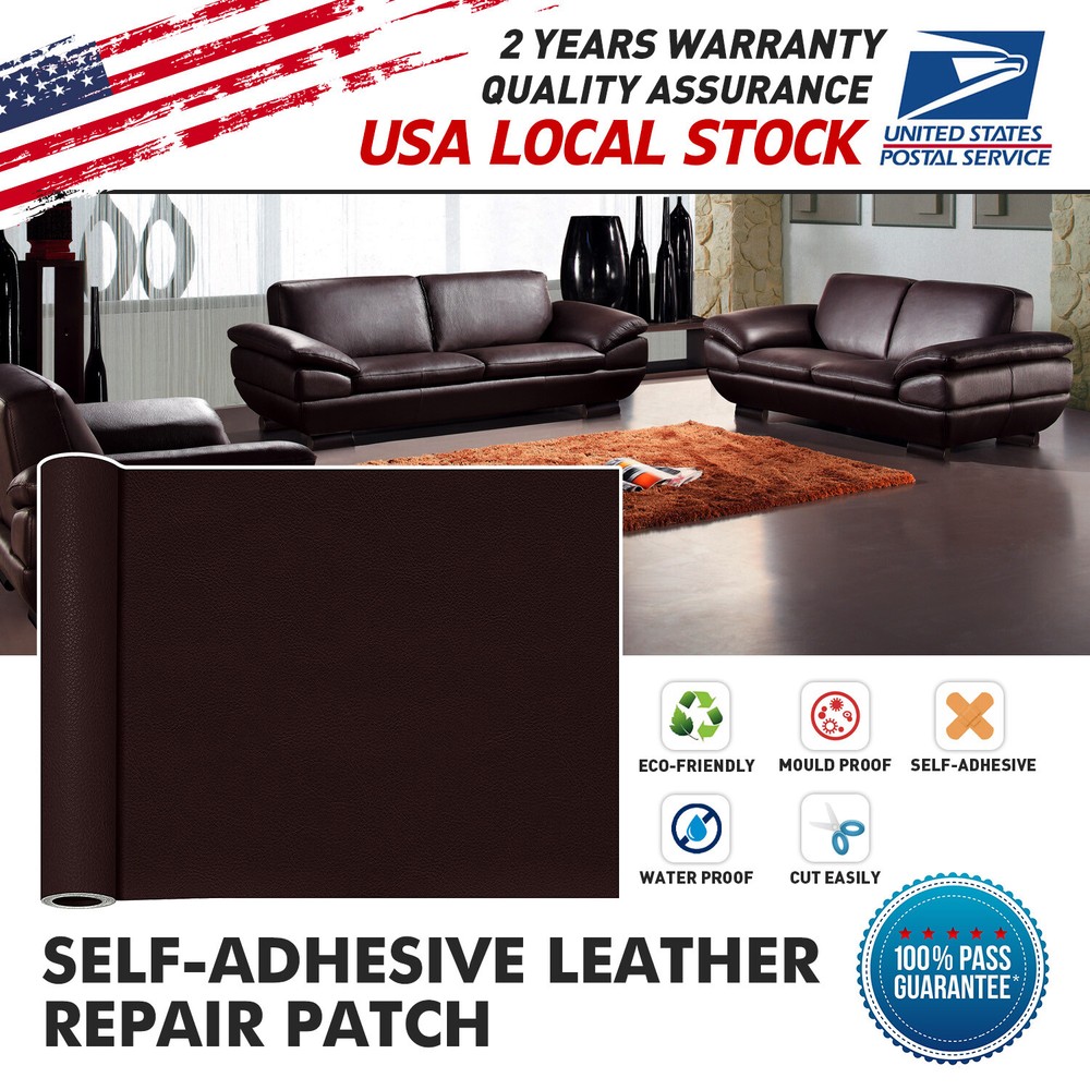 US Leather Repair Kit Self-Adhesive Patch Stick on Clothing Car Seat Sofa Couch