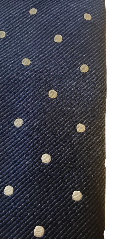 Pierre Cardin Neck Tie Mens Navy White Polka Dots Slim Business Suit Church - Image 2 of 4