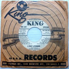 Bubber Johnson VG Bio Promo King 45 A Crazy Afternoon ~ So Much Tonight w6083