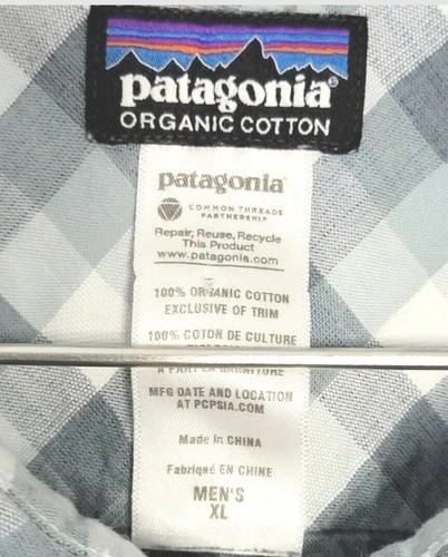 PATAGONIA Fezzman Shirt Short Sleeve Organic Cotton Plaid Blue-Green MEN XL - Picture 22 of 24