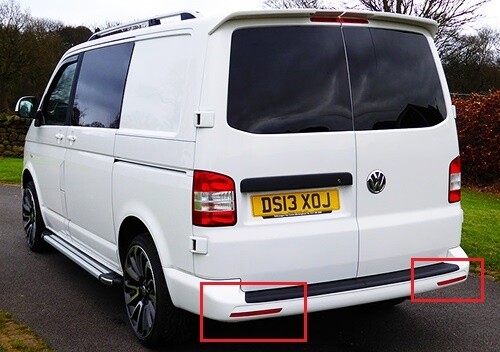 2x Red Rear Bumper Reflector Light OEM Left Right For VW Transporter T5 2012-16 - Bild 5 von 6