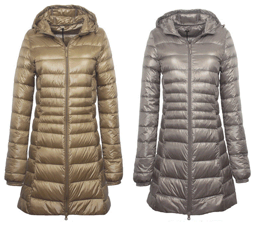 Womens Super Light 90% White Duck Down Coat Jacket Warm Ultra-light Slender Hood - Bild 5 von 26