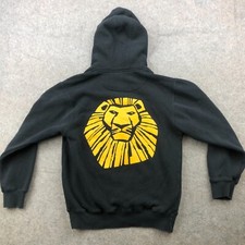 The Lion King Hoodie Mens Small Black Yellow Pullover Fleece Logo Sweatshirt 