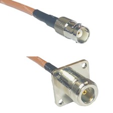 RG400 BNC FEMALE to N FLANGE FEMALE RF Cable FAST-SHIP LOT