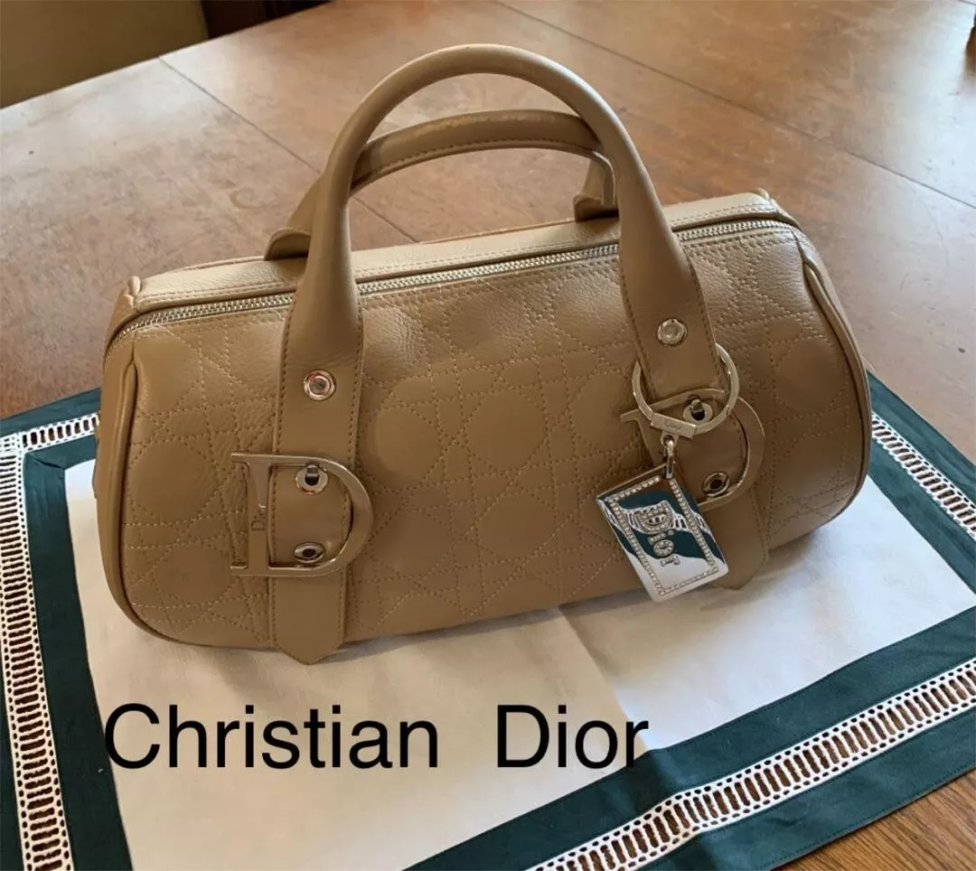 Sac à main Christian Dior cannage avec breloque cuir beige femme JP!!!!!!!!!!!!!