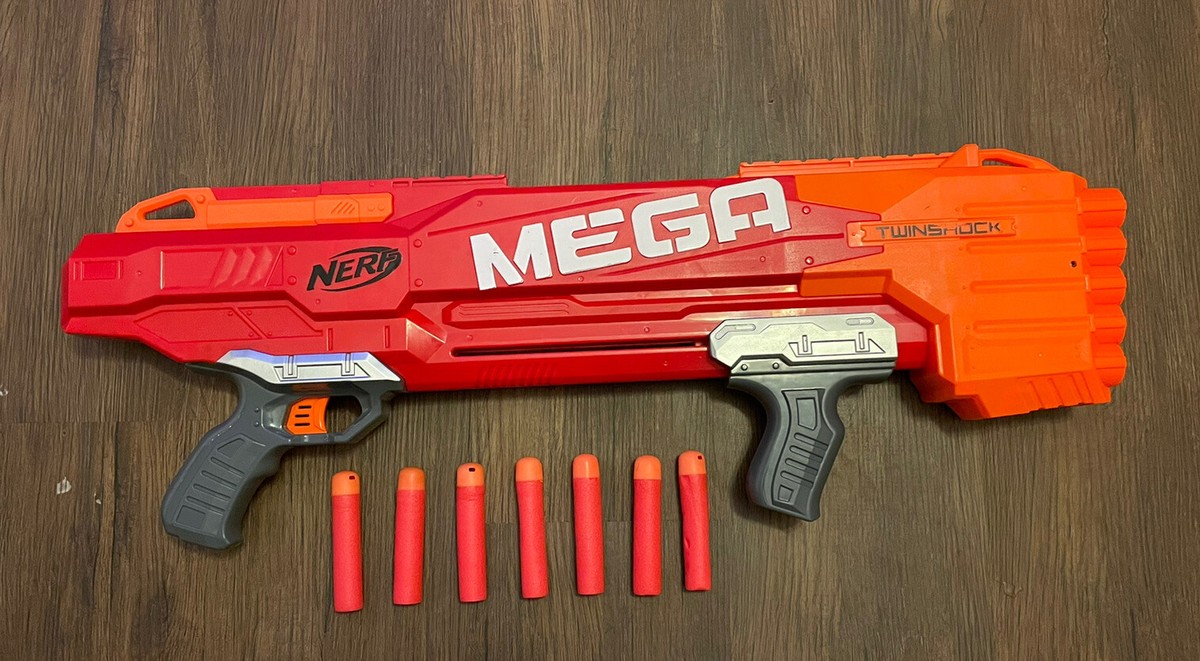 NERF MEGA TWINSHOCK ＋ NERF弾 8本 Nerf MEGA Twinshock Series Dart Gun W/ 7 Foam Bullets | eBay