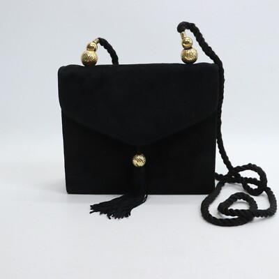 Mary Kay Velvet Crossbody Handbag Women S Black Purse Gold Tone - Main Image