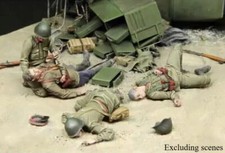 1/35 Resin Model Kit Wounded And Killed Soldiers 4 Figures Unassembled Unpainted