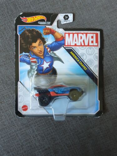 Marvel America Chavez Mattel Hot Wheels Auto Personaggi Auto Giocattolo Da Collezione 2022 - Foto 1 di 3